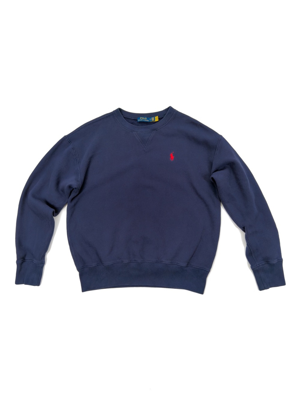 Polo Ralph Lauren Pullover Sweatshirt Men’s S Navy Fleece Crewneck Red Pony Logo